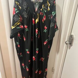 Anthony Richards Black Maxi Dress with Pink and Yellow Floral